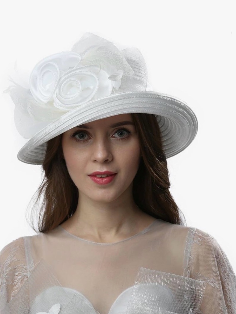 Women's White Dress Hat    Church Wedding One Size